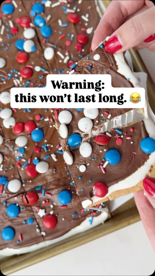 Red, white, and blue smore dessert